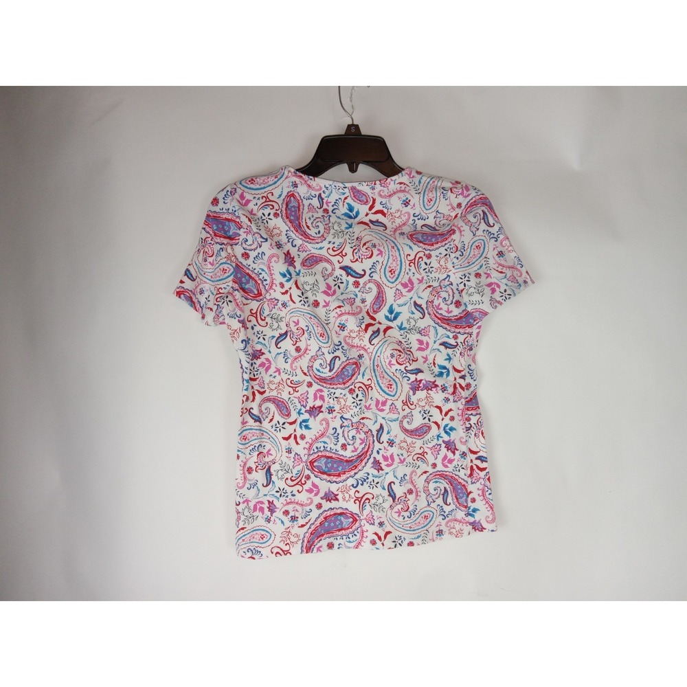 Lot 2 Talbots Shirt Womens XS Short Sleeve Pullover Floral Paisley Muiticolor - Picture 3 of 16